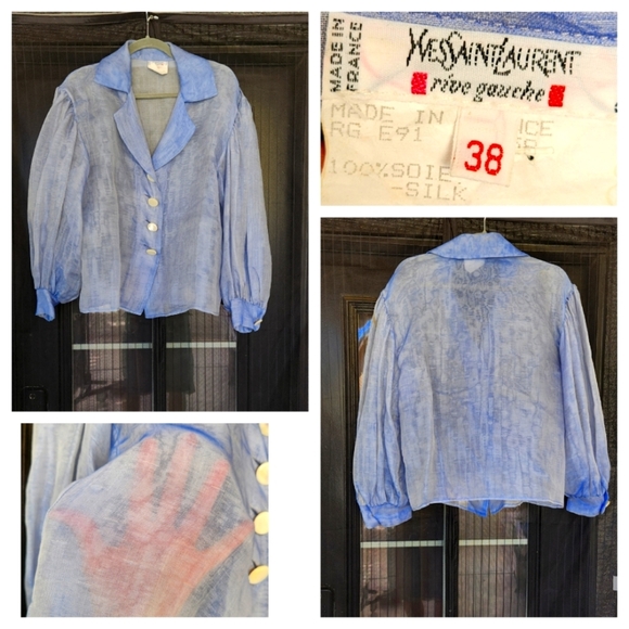 Yves Saint Laurent Light Blue Silk Shirt - Picture 1 of 1